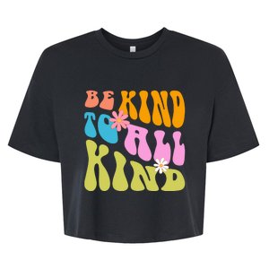 Be Kind To All Kind Colorful Retro Quote Bella+Canvas Jersey Crop Tee