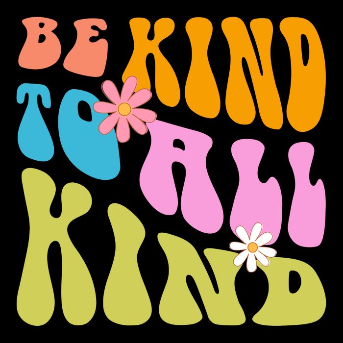 Be Kind To All Kind Colorful Retro Quote Apron
