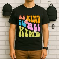 Be Kind To All Kind Colorful Retro Quote T-Shirt