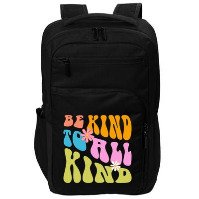 Be Kind To All Kind Colorful Retro Quote Impact Tech Backpack