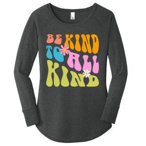 Be Kind To All Kind Colorful Retro Quote Women's Perfect Tri Tunic Long Sleeve Shirt