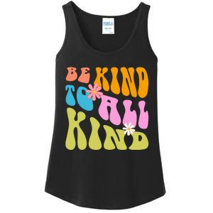 Be Kind To All Kind Colorful Retro Quote Ladies Essential Tank