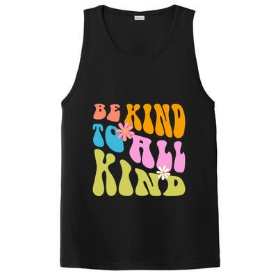 Be Kind To All Kind Colorful Retro Quote PosiCharge Competitor Tank
