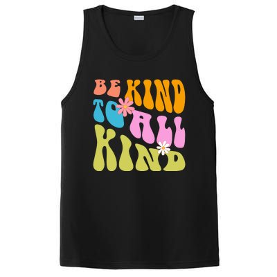 Be Kind To All Kind Colorful Retro Quote PosiCharge Competitor Tank