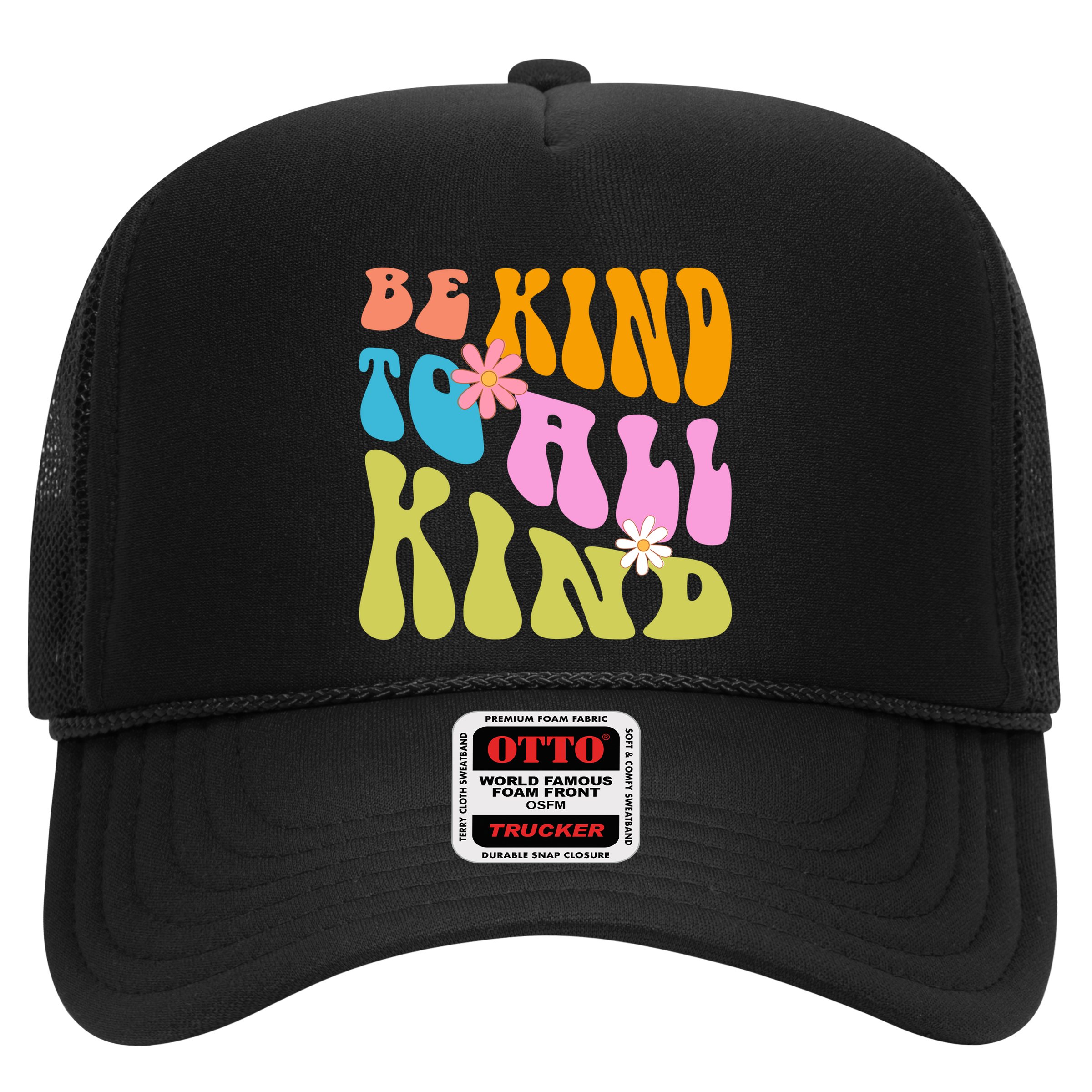 Be Kind To All Kind Colorful Retro Quote Hat