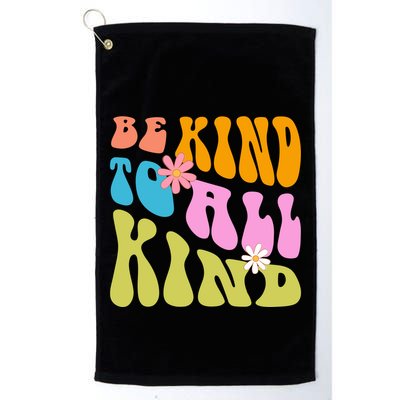 Be Kind To All Kind Colorful Retro Quote Golf Towel