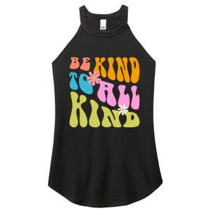 Be Kind To All Kind Colorful Retro Quote Women's Perfect Tri Rocker Tank