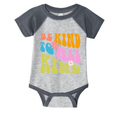 Be Kind To All Kind Colorful Retro Quote Infant Baby Jersey Bodysuit