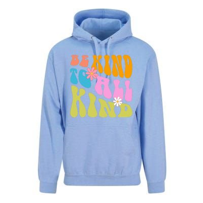 Be Kind To All Kind Colorful Retro Quote Unisex Surf Hoodie