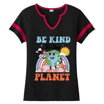 Be Kind To Our Planet Save The Earth Earth Day Environtal Funny Gift Ladies Halftime Notch Neck Tee