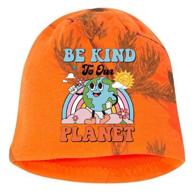 Be Kind To Our Planet Save The Earth Earth Day Environtal Funny Gift Kati - Camo Knit Beanie