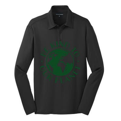 Be Kind To Our Planet Gift Silk Touch Performance Long Sleeve Polo