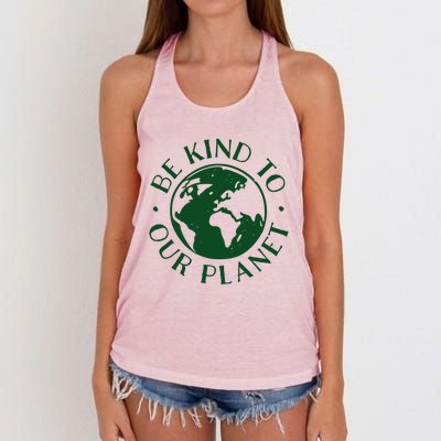 Be Kind To Our Planet Gift Women's Knotted Racerback Tank