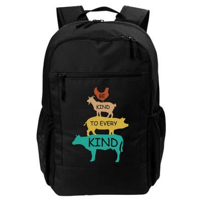 Be Kind To Every Kind Retro Vintage Funny Vegetarian Vegan Backpack