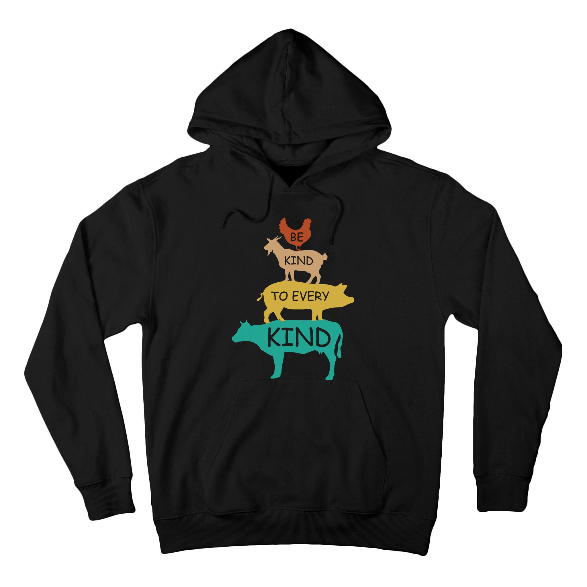 Be Kind To Every Kind Retro Vintage Funny Vegetarian Vegan Tall Hoodie