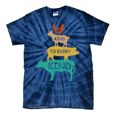 Be Kind To Every Kind Retro Vintage Funny Vegetarian Vegan Tie-Dye T-Shirt