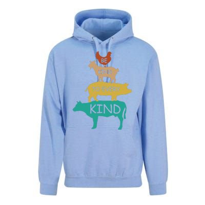 Be Kind To Every Kind Retro Vintage Funny Vegetarian Vegan Unisex Surf Hoodie