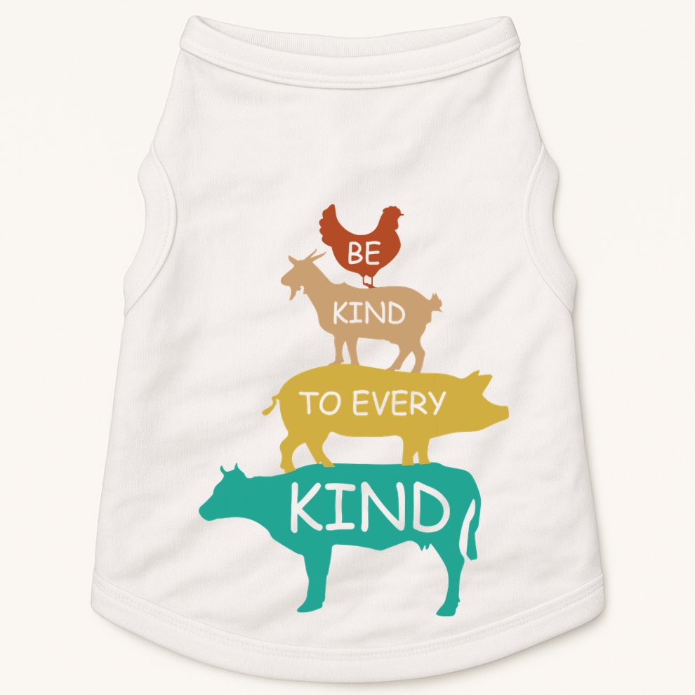 Be Kind To Every Kind Retro Vintage Funny Vegetarian Vegan Doggie Tank