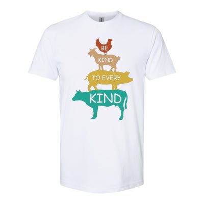 Be Kind To Every Kind Retro Vintage Funny Vegetarian Vegan Softstyle® CVC T-Shirt