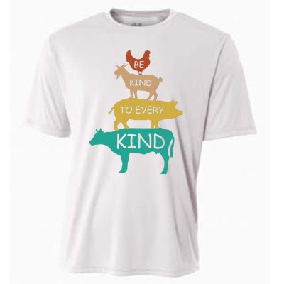 Be Kind To Every Kind Retro Vintage Funny Vegetarian Vegan Cooling Performance Crew T-Shirt