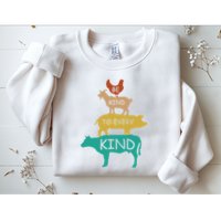 Be Kind To Every Kind Retro Vintage Funny Vegetarian Vegan Sweatshirt