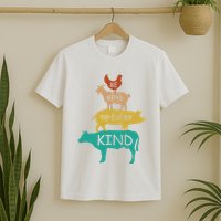 Be Kind To Every Kind Retro Vintage Funny Vegetarian Vegan T-Shirt