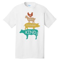 Be Kind To Every Kind Retro Vintage Funny Vegetarian Vegan Tall T-Shirt