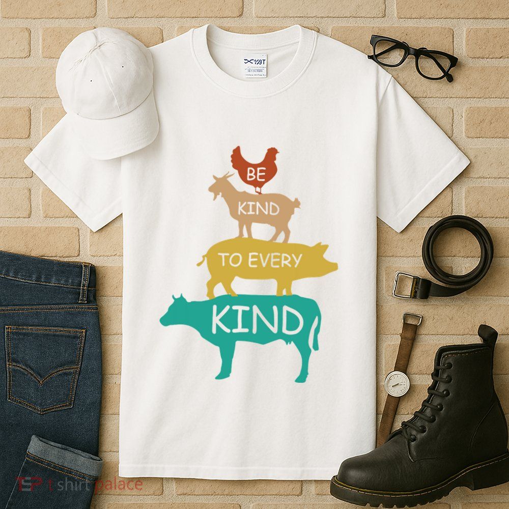 Be Kind To Every Kind Retro Vintage Funny Vegetarian Vegan Tall T-Shirt