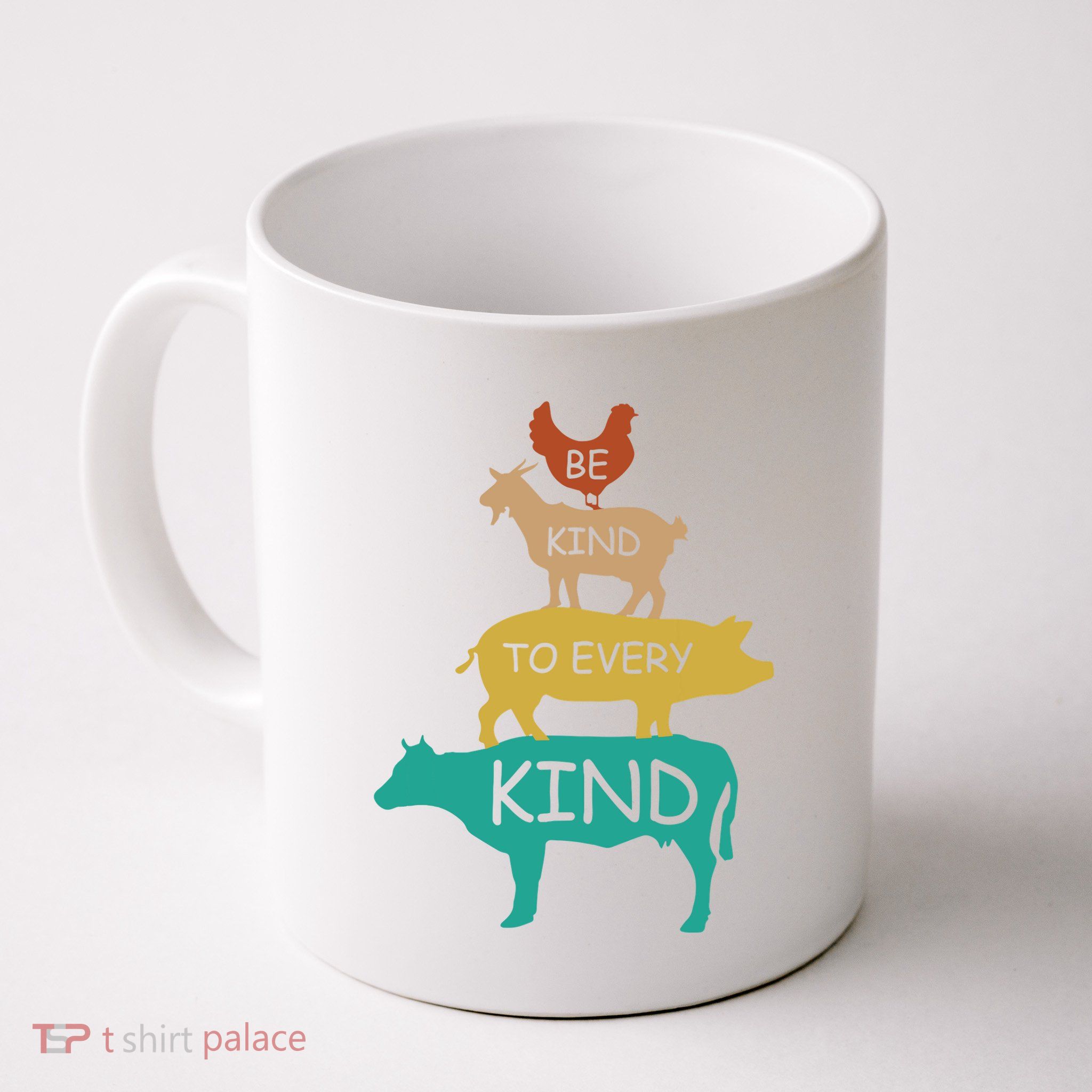 Be Kind To Every Kind Retro Vintage Funny Vegetarian Vegan Mug