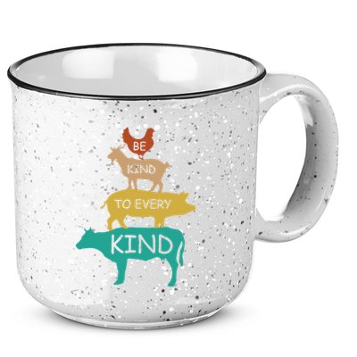 Be Kind To Every Kind Retro Vintage Funny Vegetarian Vegan 15oz Campfire Ceramic Mug
