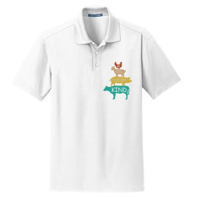 Be Kind To Every Kind Retro Vintage Funny Vegetarian Vegan Dry Zone Grid Polo