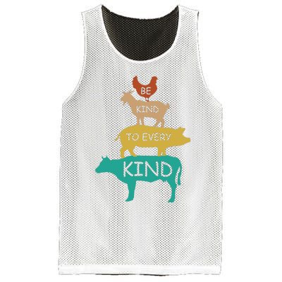 Be Kind To Every Kind Retro Vintage Funny Vegetarian Vegan Mesh Reversible Basketball Jersey Tank