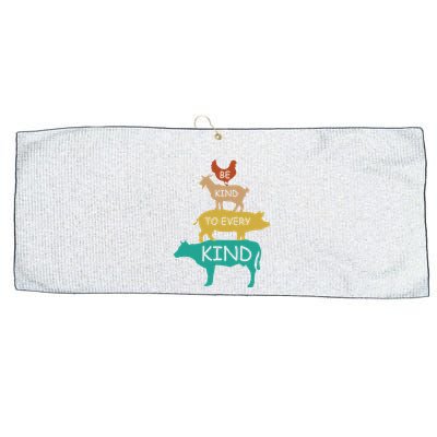 Be Kind To Every Kind Retro Vintage Funny Vegetarian Vegan Large Microfiber Waffle Golf Towel