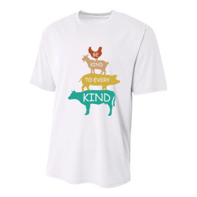 Be Kind To Every Kind Retro Vintage Funny Vegetarian Vegan Youth Performance Sprint T-Shirt