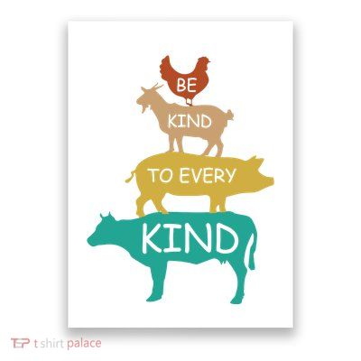 Be Kind To Every Kind Retro Vintage Funny Vegetarian Vegan Poster