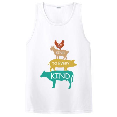 Be Kind To Every Kind Retro Vintage Funny Vegetarian Vegan PosiCharge Competitor Tank