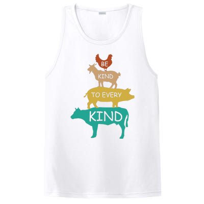 Be Kind To Every Kind Retro Vintage Funny Vegetarian Vegan PosiCharge Competitor Tank