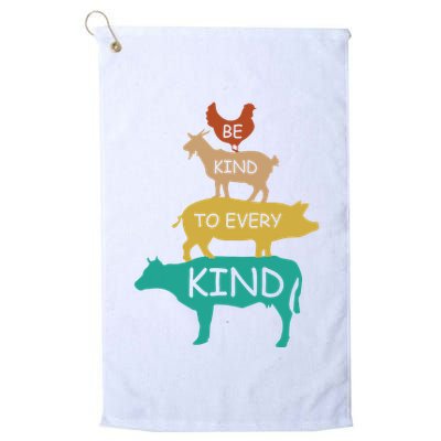 Be Kind To Every Kind Retro Vintage Funny Vegetarian Vegan Golf Towel