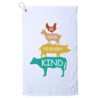 Be Kind To Every Kind Retro Vintage Funny Vegetarian Vegan Golf Towel