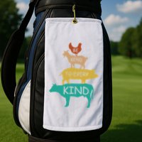 Be Kind To Every Kind Retro Vintage Funny Vegetarian Vegan Golf Towel