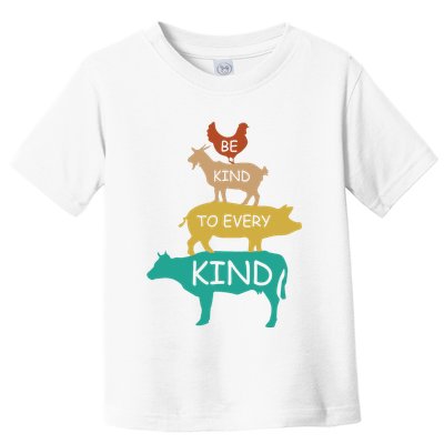 Be Kind To Every Kind Retro Vintage Funny Vegetarian Vegan Toddler T-Shirt
