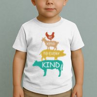 Be Kind To Every Kind Retro Vintage Funny Vegetarian Vegan Toddler T-Shirt
