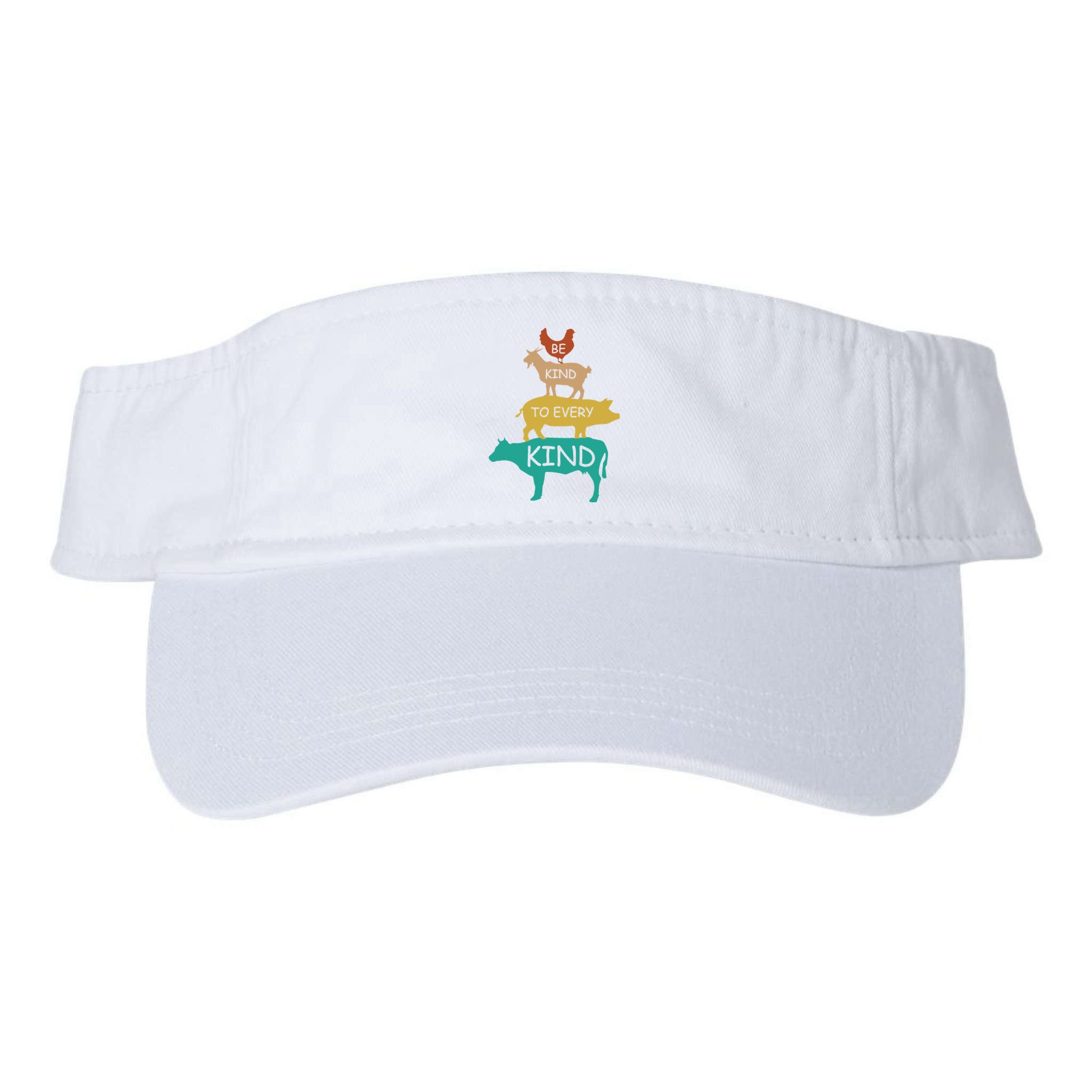 Be Kind To Every Kind Retro Vintage Funny Vegetarian Vegan Visor