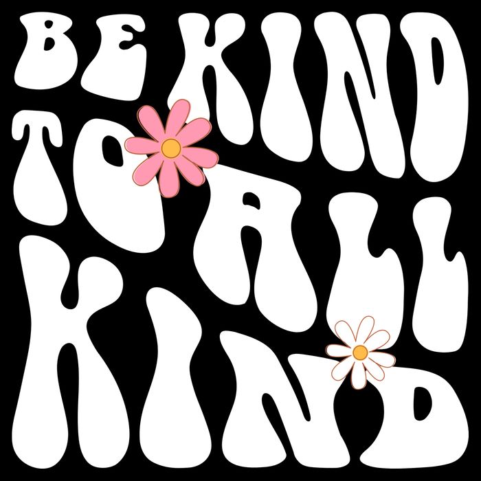 Be Kind To All Kind Retro Quote 16 in Basic Backpack