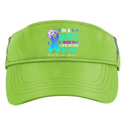 Be Kind Teal Purple Ribbon Suicide Prevention Awareness Adult Drive Performance Visor