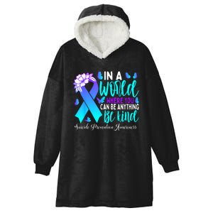 Be Kind Teal Purple Ribbon Suicide Prevention Awareness Hooded Wearable Blanket