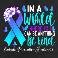 Be Kind Teal Purple Ribbon Suicide Prevention Awareness Beanie