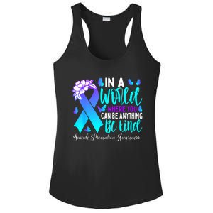 Be Kind Teal Purple Ribbon Suicide Prevention Awareness Ladies PosiCharge Competitor Racerback Tank