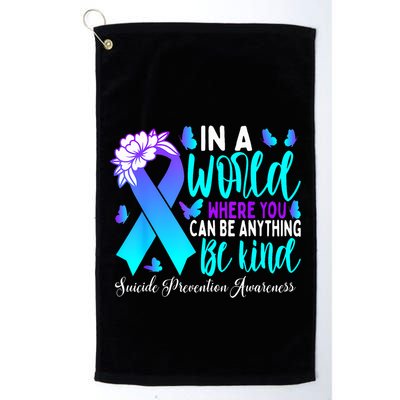 Be Kind Teal Purple Ribbon Suicide Prevention Awareness Golf Towel