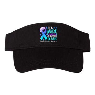 Be Kind Teal Purple Ribbon Suicide Prevention Awareness Valucap Bio-Washed Visor